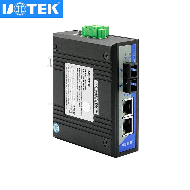 宇泰(UTEK)光纖收發(fā)器SC接口UT-60-D2T1SC\/2SC工業(yè)級1光2電交換機(jī)